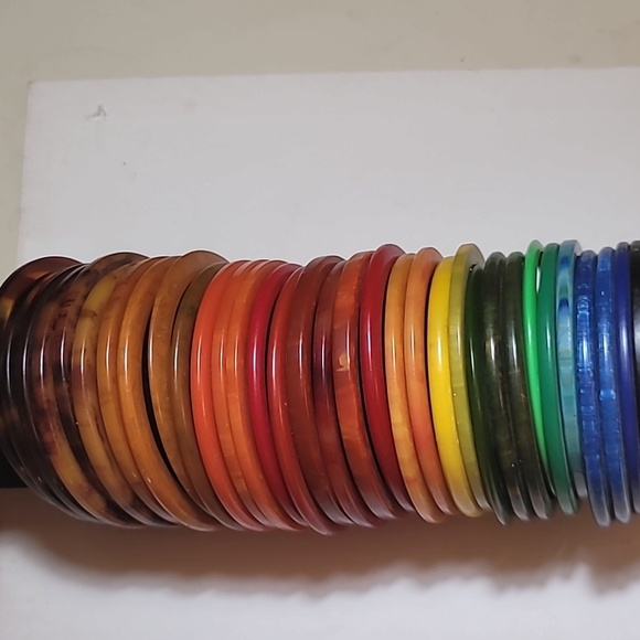 35 GENUINE BAKELITE 7" of bangle bracelets SPECIALTY MARBLES slicers SPA… - Picture 6 of 10